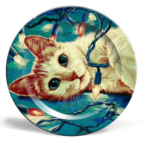 Light my festive mood - ceramic dinner plate by DejaReve