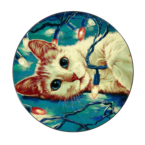 Light my festive mood - Circle Sticker by DejaReve