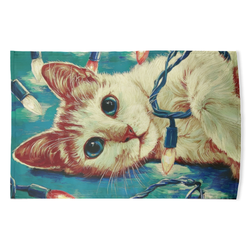 Light my festive mood - funny tea towel by DejaReve