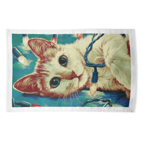 Light my festive mood - funny tea towel by DejaReve