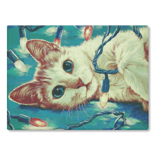 Light my festive mood - glass chopping board by DejaReve