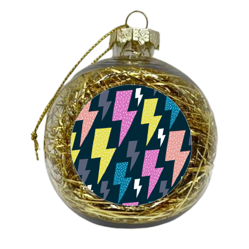 Lightening bolt pattern - xmas bauble by sarah morley