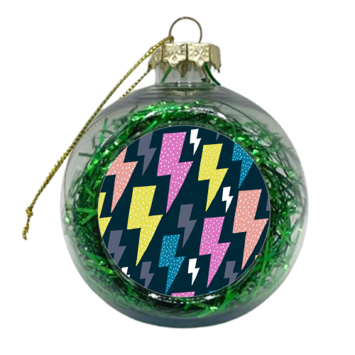Lightening bolt pattern - xmas bauble by sarah morley