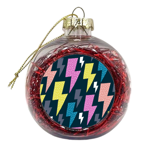 Lightening bolt pattern - xmas bauble by sarah morley