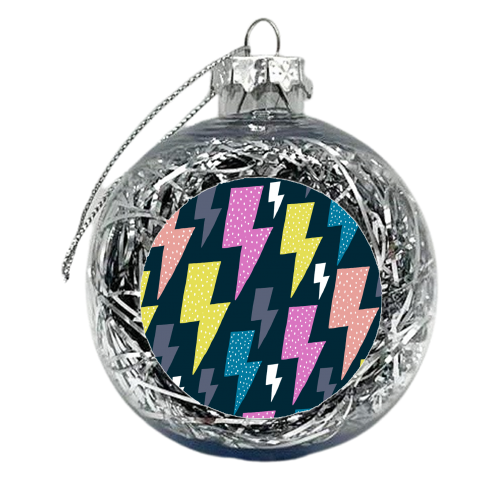 Lightening bolt pattern - xmas bauble by sarah morley