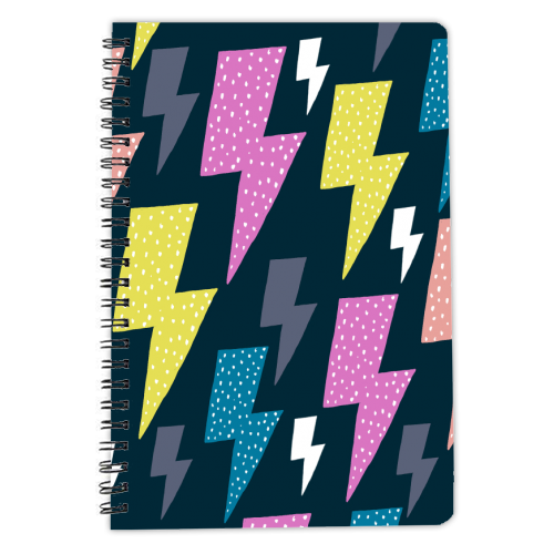 Lightening bolt pattern - personalised A4, A5, A6 notebook by sarah morley