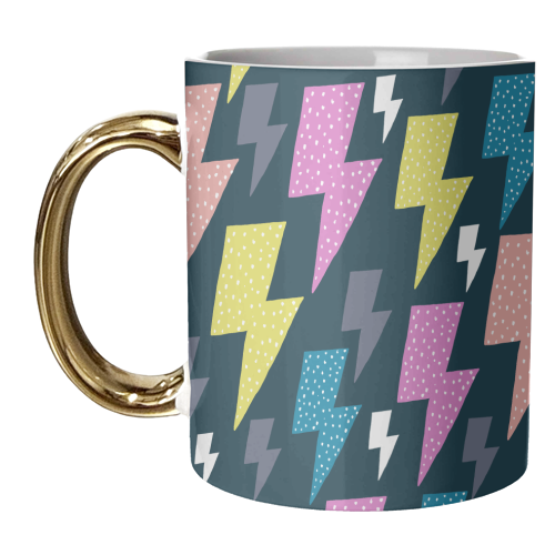 Lightening bolt pattern - unique mug by sarah morley