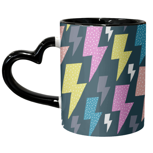 Lightening bolt pattern - unique mug by sarah morley