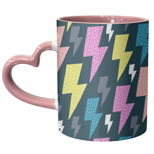 Lightening bolt pattern - unique mug by sarah morley