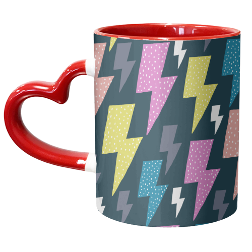 Lightening bolt pattern - unique mug by sarah morley