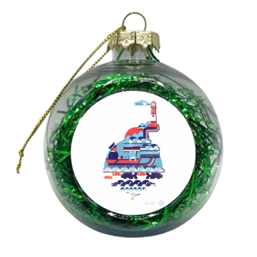 Lighthouse - xmas bauble by Patrick Michael Joseph Welham