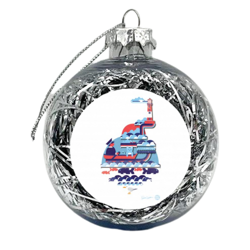 Lighthouse - xmas bauble by Patrick Michael Joseph Welham