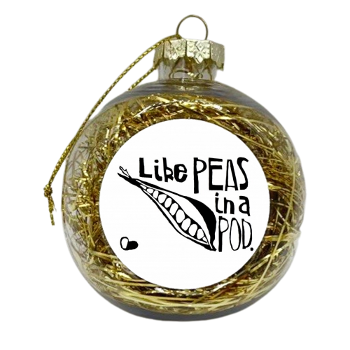 Like Peas In a Pod - xmas bauble by Harriet Plaskitt
