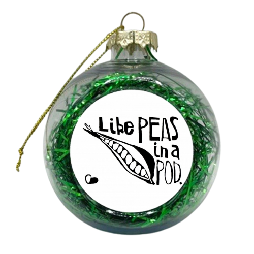 Like Peas In a Pod - xmas bauble by Harriet Plaskitt