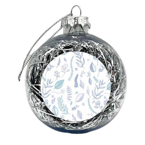 Lilac Floral Pattern - xmas bauble by Charlotte Hicks