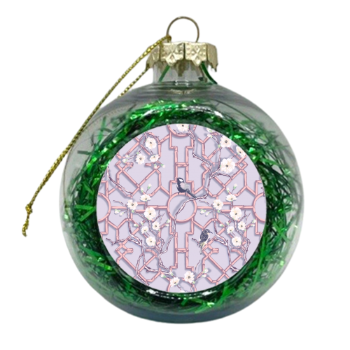 Lilac Trellis - xmas bauble by Draper & Harlow