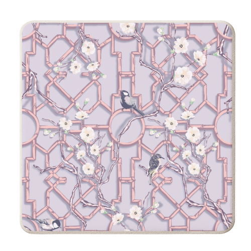 Lilac Trellis - personalised beer coaster by Draper & Harlow