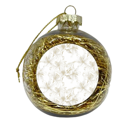 Lilies - xmas bauble by Emma Weaver