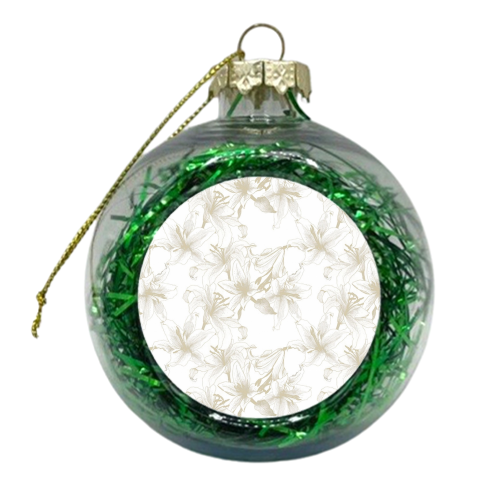 Lilies - xmas bauble by Emma Weaver