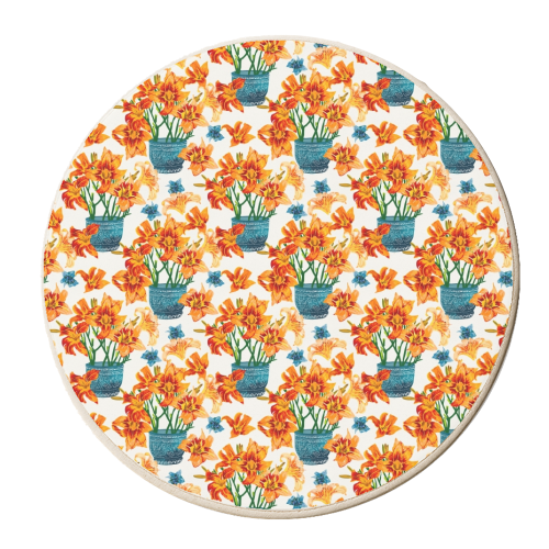 Lily Blossom - personalised beer coaster by Uma Prabhakar Gokhale