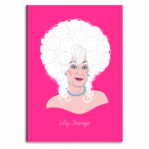Lily Savage Drag Queen  Portrait (Pink Version) - personalised A4, A5, A6 notebook by Adam Regester