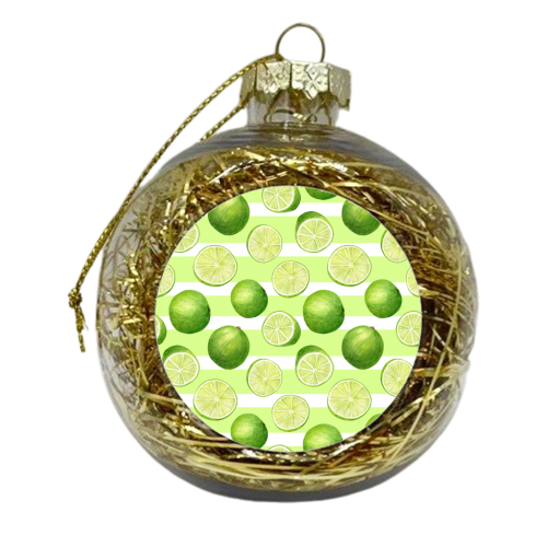 lime watercolor pattern - xmas bauble by haris kavalla