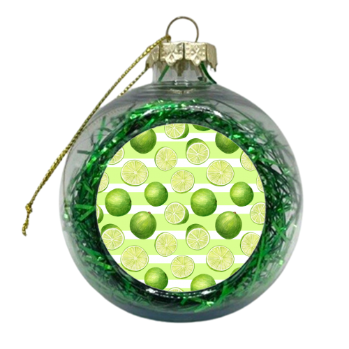 lime watercolor pattern - xmas bauble by haris kavalla