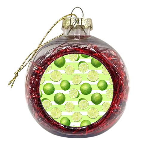 lime watercolor pattern - xmas bauble by haris kavalla