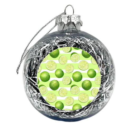 lime watercolor pattern - xmas bauble by haris kavalla