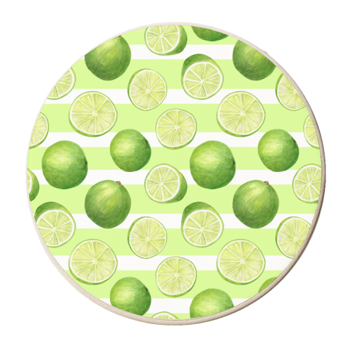 lime watercolor pattern - personalised beer coaster by haris kavalla