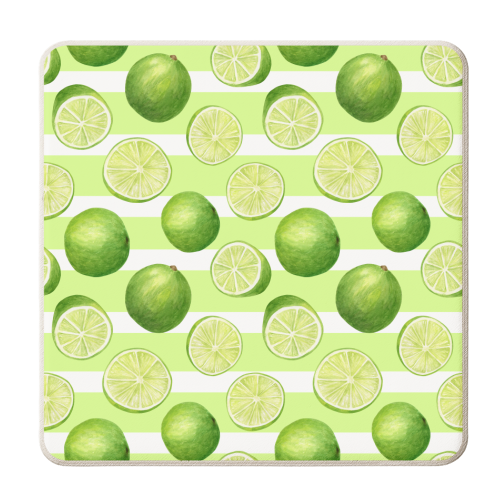 lime watercolor pattern - personalised beer coaster by haris kavalla