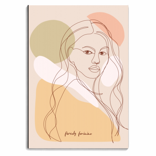 Line-art Girl Power Portrait - Fiercely Feminine - personalised A4, A5, A6 notebook by Dominique Vari