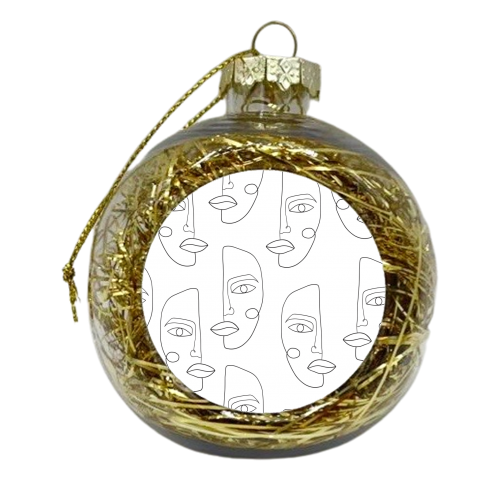 Line art woman - xmas bauble by haris kavalla