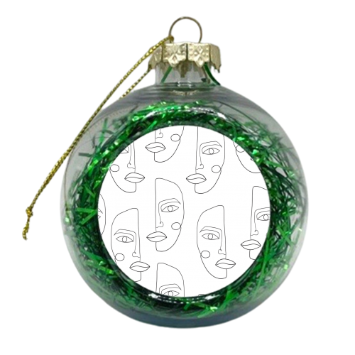 Line art woman - xmas bauble by haris kavalla