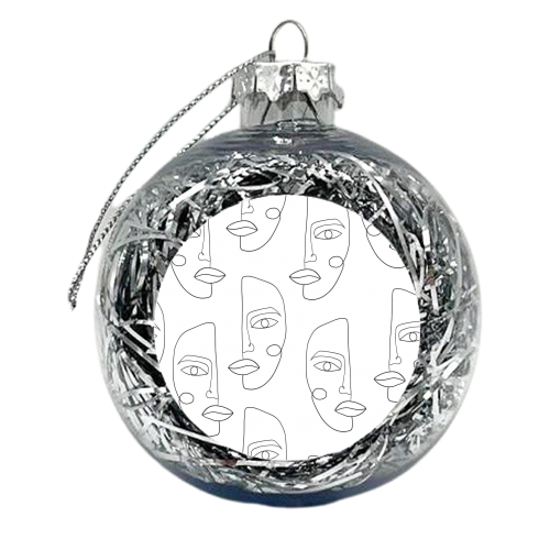 Line art woman - xmas bauble by haris kavalla