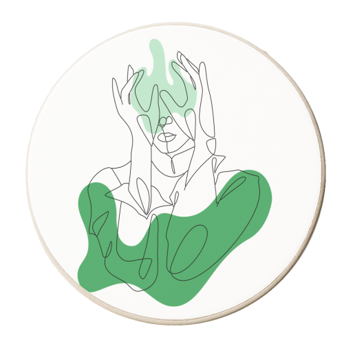 line art woman ii - personalised beer coaster by Anastasios Konstantinidis