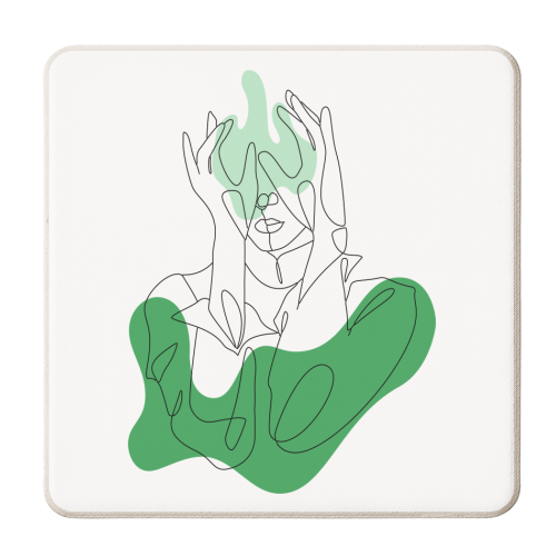 line art woman ii - personalised beer coaster by Anastasios Konstantinidis