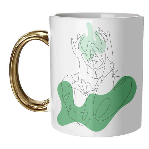 line art woman ii - unique mug by Anastasios Konstantinidis