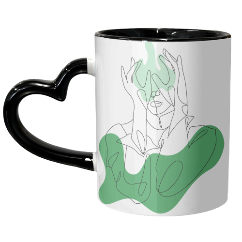 line art woman ii - unique mug by Anastasios Konstantinidis