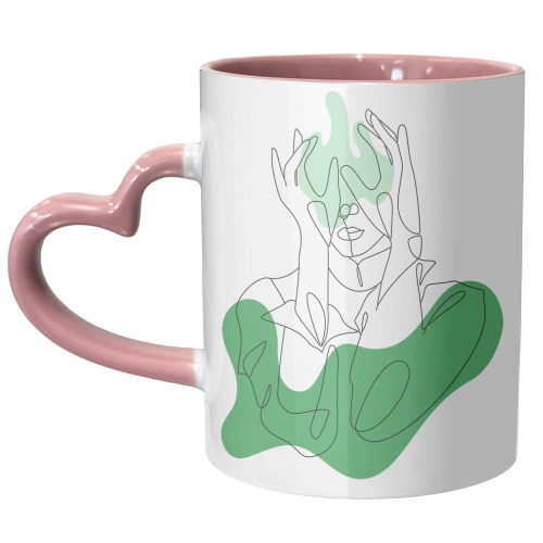 line art woman ii - unique mug by Anastasios Konstantinidis