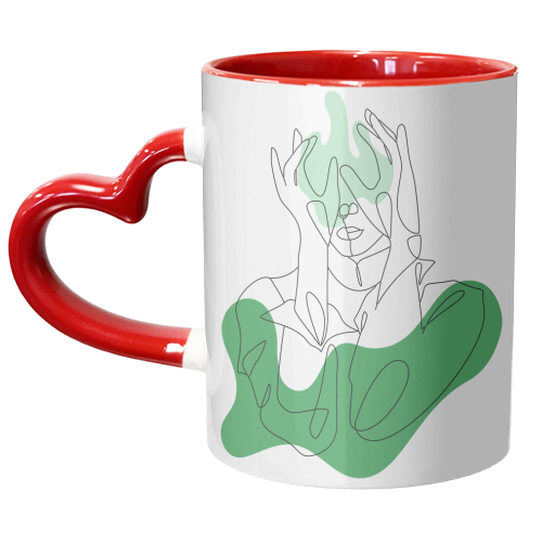 line art woman ii - unique mug by Anastasios Konstantinidis