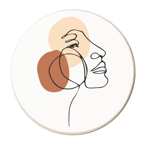 line art woman - personalised beer coaster by Anastasios Konstantinidis