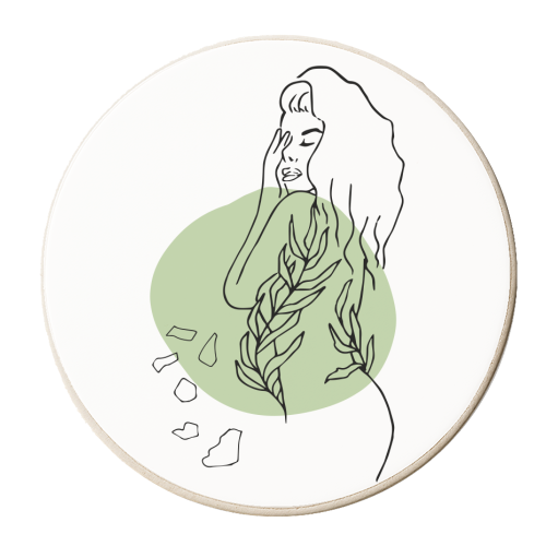 line art woman - personalised beer coaster by Anastasios Konstantinidis