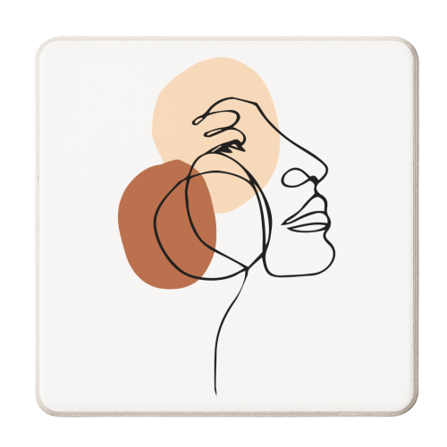 line art woman - personalised beer coaster by Anastasios Konstantinidis