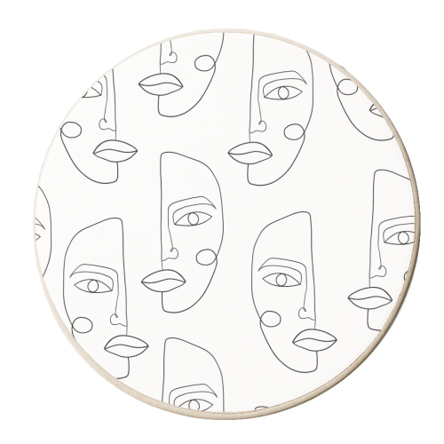 Line art woman - personalised beer coaster by haris kavalla