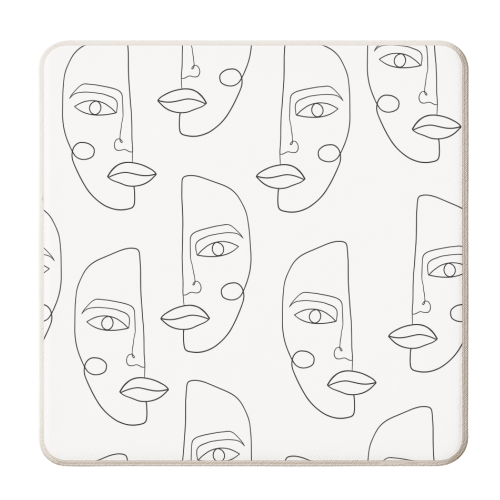 Line art woman - personalised beer coaster by haris kavalla