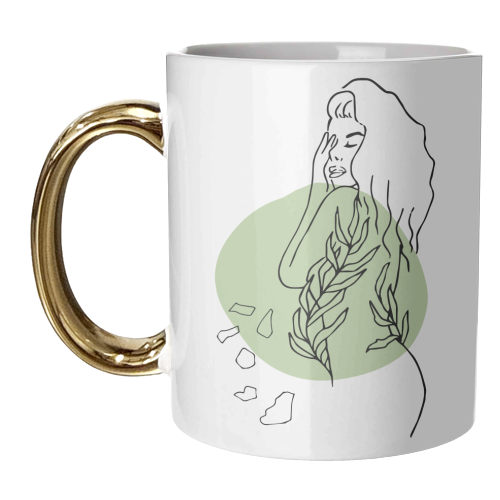 line art woman - unique mug by Anastasios Konstantinidis