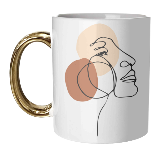 line art woman - unique mug by Anastasios Konstantinidis