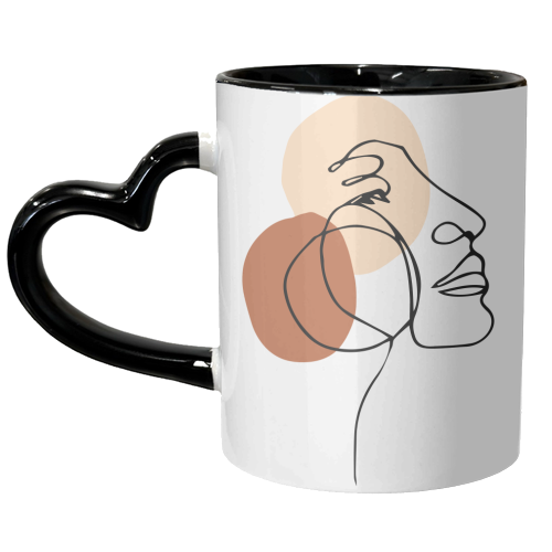 line art woman - unique mug by Anastasios Konstantinidis