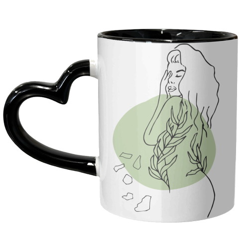 line art woman - unique mug by Anastasios Konstantinidis